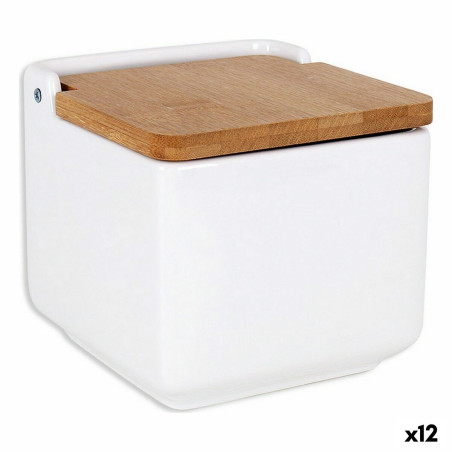 Salero con Tapa La Mediterránea Bambú 13 x 13 x 12,5 cm (12 Unidades