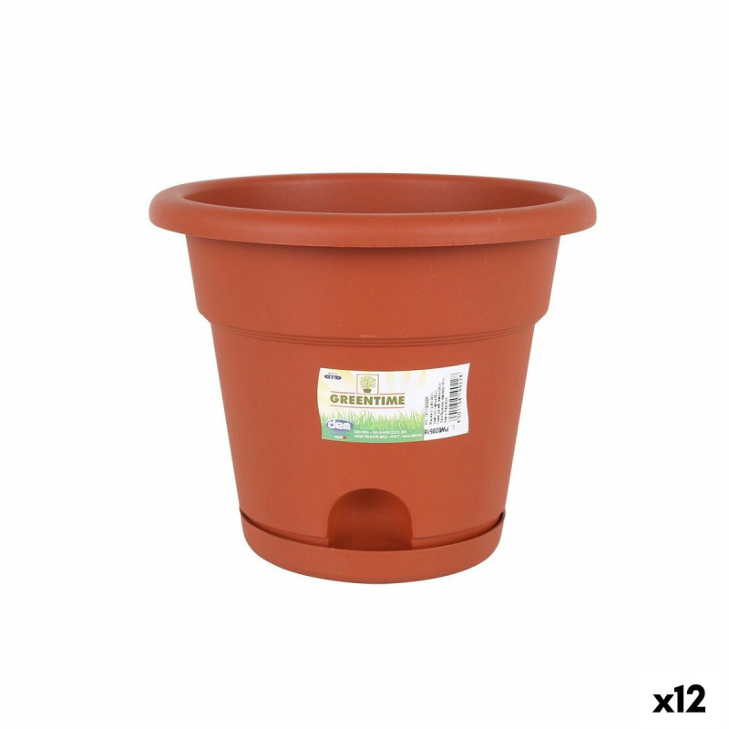 Maceta con Plato Dem Greentime Marrón ø 22 x 18 cm (12 Unidades) Maceta con Plato Dem Greentime Marrón ø 22 x 18 cm (12 Unidades)