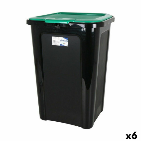 Cubo para la Basura Tontarelli Coverline Verde 44 L Negro 38,5 x 34,5