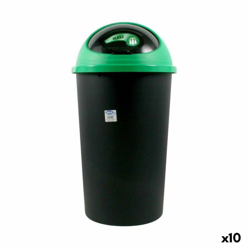 Cubo para la Basura Tontarelli Big hoop Negro Verde 50 L 39 x 39 x 72