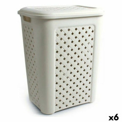 Cesto para la Ropa Tontarelli Arianna Con Tapa Beige 43,5 x 33,5 x 55