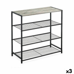 Estantería Confortime Negro Metal 60 x 30 x 63,5 cm (3 Unidades)