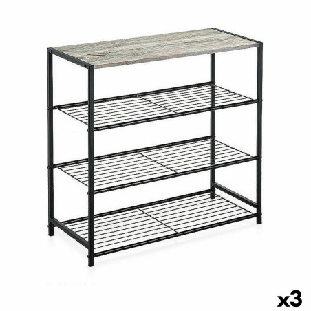 Estantería Confortime Negro Metal 60 x 30 x 63,5 cm (3 Unidades)