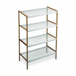 Estantería Confortime Blanco Marrón 4 Estantes Bambú 70 x 35 x 100