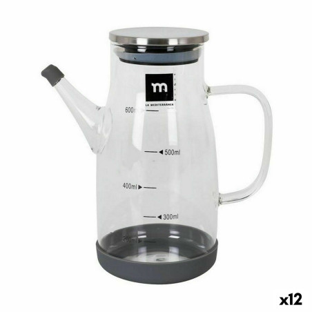 Aceitera La Mediterránea Acero Inoxidable Vidrio de Borosilicato 600
