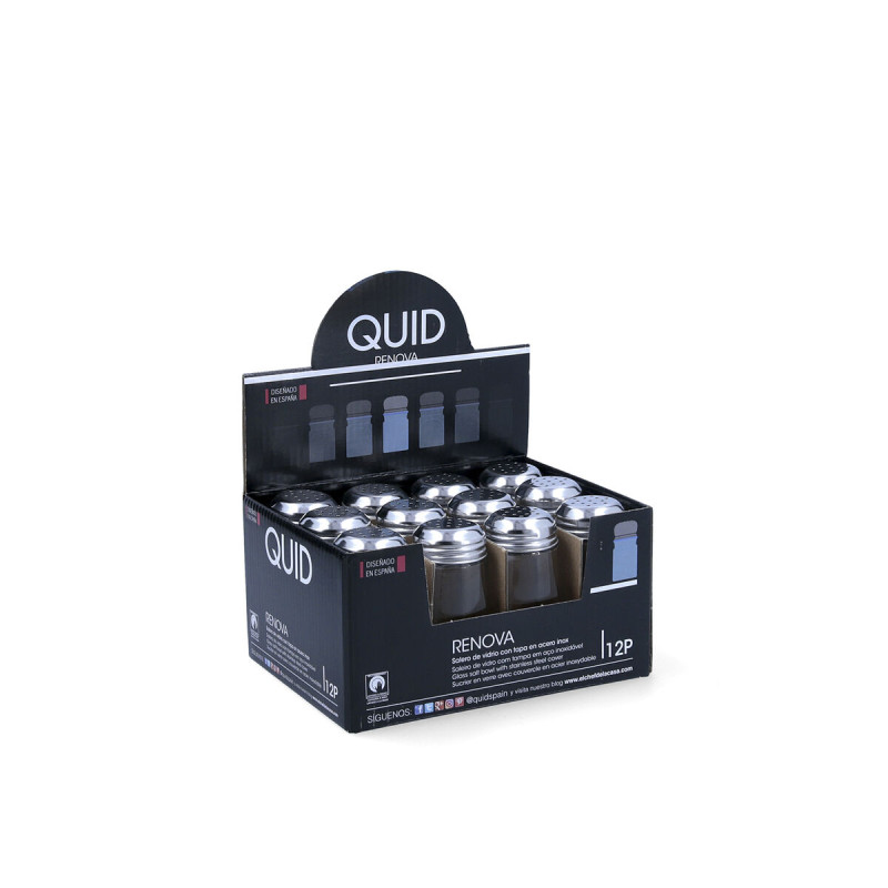 Salero Quid Renova 75 ml Transparente Vidrio 4,5 x 4,5 x 9 cm (12 Unid Salero Quid Renova 75 ml Transparente Vidrio 4,5 x 4,5 x 9 cm (12 Unid