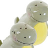 Salero con Tapa DKD Home Decor LC-173478 Dinosaurio Blanco Verde Dolom