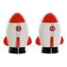 Salero con Tapa DKD Home Decor Blanco Rojo Dolomita 6,5 x 7 x 9 cm (2