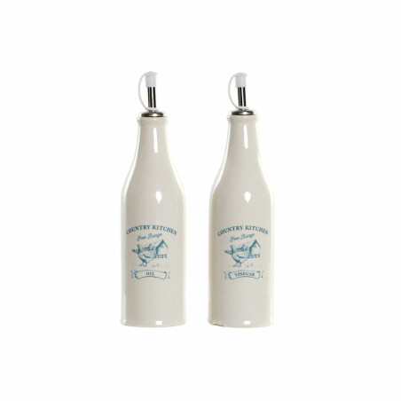 Set de Aceitera y Vinagrera DKD Home Decor 250 ml Blanco Verde Turques