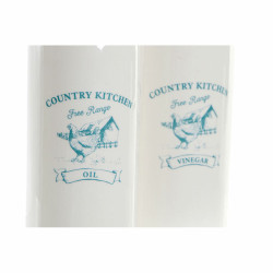 Set de Aceitera y Vinagrera DKD Home Decor 250 ml Blanco Verde Turques