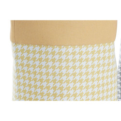 Cesto para la Ropa Sucia DKD Home Decor Pata de gallo Metal Amarillo A