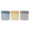 Cesto para la Ropa Sucia DKD Home Decor Pata de gallo Gris Azul Amaril
