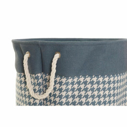 Cesto para la Ropa Sucia DKD Home Decor Pata de gallo Gris Azul Amaril