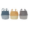 Cesto para la Ropa Sucia DKD Home Decor Pata de gallo Amarillo Gris Gr