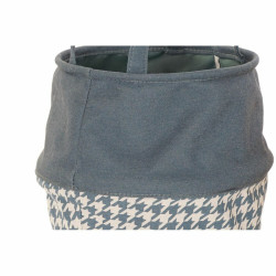 Cesto para la Ropa Sucia DKD Home Decor Pata de gallo Amarillo Gris Gr