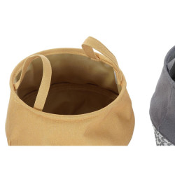 Cesto para la Ropa Sucia DKD Home Decor Pata de gallo Amarillo Gris Gr