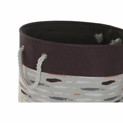 Cesto para la Ropa Sucia DKD Home Decor Gris Naranja 45 x 45 x 45 cm (