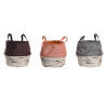 Cesto para la Ropa Sucia DKD Home Decor Gris Naranja 28 x 28 x 30 cm (
