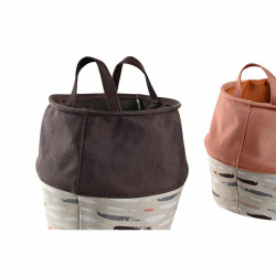 Cesto para la Ropa Sucia DKD Home Decor Gris Naranja 28 x 28 x 30 cm (