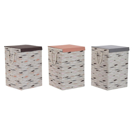 Cesto para la Ropa Sucia DKD Home Decor Con Tapa 36 x 36 x 55 cm Gris