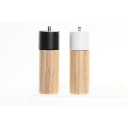 Salero-Pimentero DKD Home Decor 5 x 5 x 16 cm Cerámica Negro Madera d