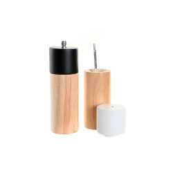 Salero-Pimentero DKD Home Decor 5 x 5 x 16 cm Cerámica Negro Madera d