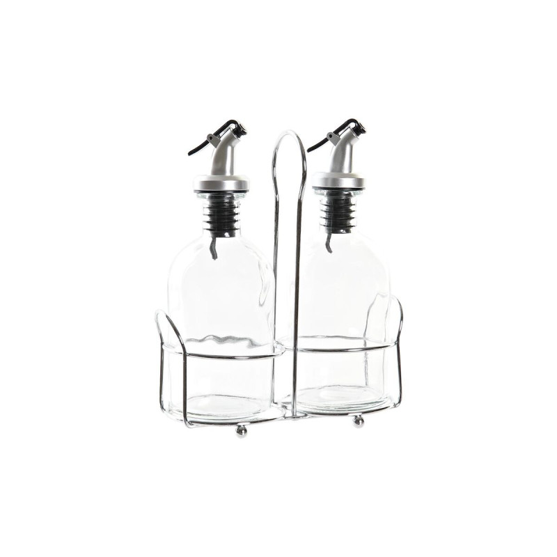 Aceitera DKD Home Decor Vinagrera Transparente Metal Cristal (2 Unidad Aceitera DKD Home Decor Vinagrera Transparente Metal Cristal (2 Unidad