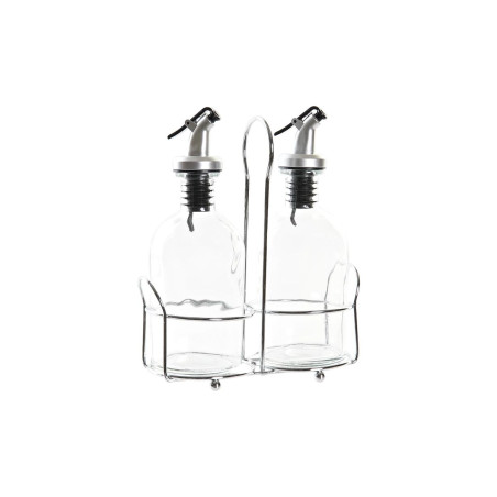 Aceitera DKD Home Decor Vinagrera Transparente Metal Cristal (2 Unidad