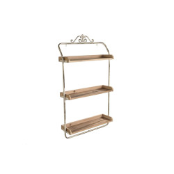 Estantería DKD Home Decor Blanco Natural Metal Abeto 64 x 19 x 107 cm