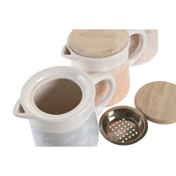 Grasera para Carne o Pescado DKD Home Decor Azul Rosa Acero Inoxidable