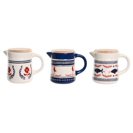 Grasera para Carne o Pescado DKD Home Decor Rojo Azul Acero Inoxidable