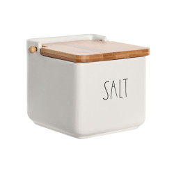Salero con Tapa DKD Home Decor 11,5 x 11,5 x 11 cm Blanco 750 ml Dolom
