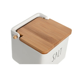 Salero con Tapa DKD Home Decor 11,5 x 11,5 x 11 cm Blanco 750 ml Dolom