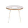 Conjunto de Mesa con 2 Sillones Home ESPRIT Blanco Beige Gris Metal Cr
