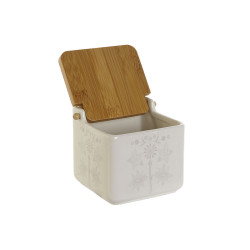 Salero con Tapa DKD Home Decor Azul Blanco Verde Lila Bambú Scandi 75