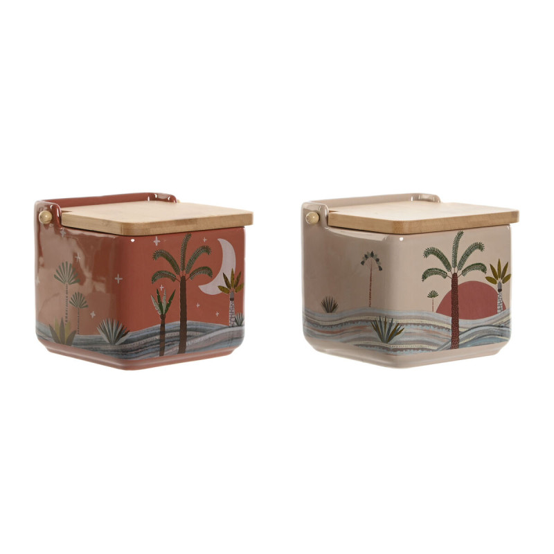 Salero con Tapa Home ESPRIT Beige Rosa Terracota Lila Bambú 750 ml 14 Salero con Tapa Home ESPRIT Beige Rosa Terracota Lila Bambú 750 ml 14