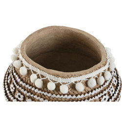 Macetero Home ESPRIT Blanco Marrón Beige Marrón claro Cemento Tropic