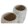 Macetero Home ESPRIT Blanco Beige Cerámica 15 x 15 x 25 cm (2 Unidade