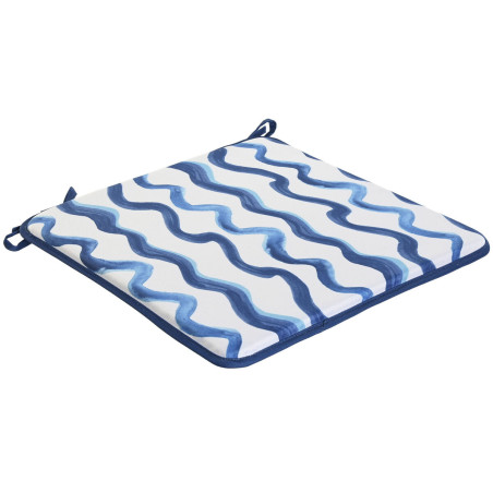 Cojín para sillas Home ESPRIT Azul Blanco 38 x 38 x 2 cm