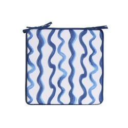 Cojín para sillas Home ESPRIT Azul Blanco 38 x 38 x 2 cm