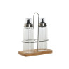 Set de Aceitera y Vinagrera Home ESPRIT Transparente Natural Bambú Cr
