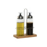 Set de Aceitera y Vinagrera Home ESPRIT Transparente Natural Bambú Cr