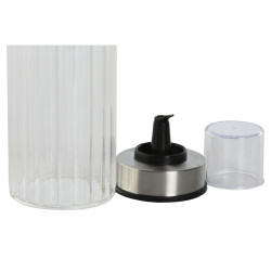 Set de Aceitera y Vinagrera Home ESPRIT Transparente Natural Bambú Cr