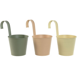 Macetero Home ESPRIT Amarillo Verde Ambar Rosa claro Metal 14 x 14 x 2