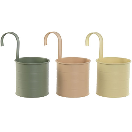 Macetero Home ESPRIT Amarillo Verde Ambar Rosa claro Metal 11,5 x 11,5