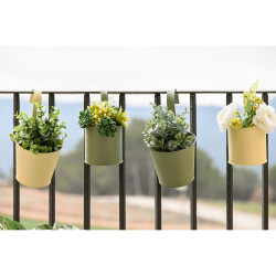 Macetero Home ESPRIT Amarillo Verde Ambar Rosa claro Metal 11,5 x 11,5