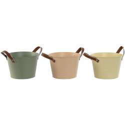Macetero Home ESPRIT Amarillo Verde Rosa claro Poliuretano Metal 20 x