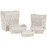 Cesto para la Ropa Sucia Home ESPRIT Blanco Natural Metal Shabby Chic