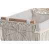 Cesto para la Ropa Sucia Home ESPRIT Blanco Natural Metal Shabby Chic