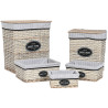 Cesto para la Ropa Sucia Home ESPRIT Blanco Marrón Negro Gris Natural
